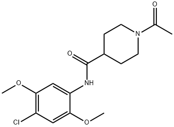 1-acetyl-N-(4-chloro-2,5-dimethoxyphenyl)piperidine-4-carboxamide Struktur