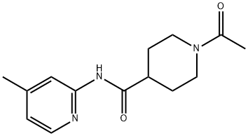 1-acetyl-N-(4-methylpyridin-2-yl)piperidine-4-carboxamide Struktur