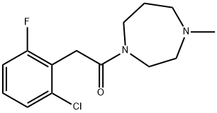 2-(2-chloro-6-fluorophenyl)-1-(4-methyl-1,4-diazepan-1-yl)ethanone Struktur