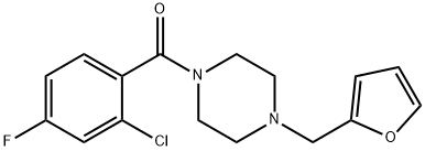 (2-chloro-4-fluorophenyl)-[4-(furan-2-ylmethyl)piperazin-1-yl]methanone Struktur