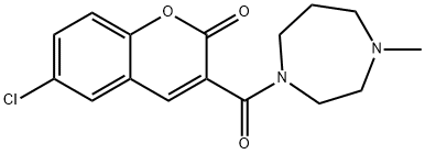 6-chloro-3-(4-methyl-1,4-diazepane-1-carbonyl)chromen-2-one Struktur