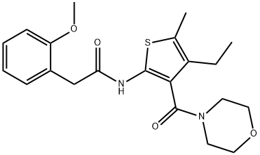 N-[4-ethyl-5-methyl-3-(morpholine-4-carbonyl)thiophen-2-yl]-2-(2-methoxyphenyl)acetamide Struktur