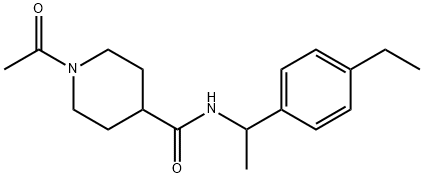 1-acetyl-N-[1-(4-ethylphenyl)ethyl]piperidine-4-carboxamide Struktur