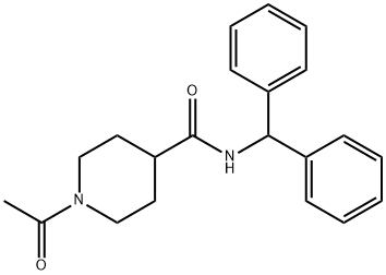 1-acetyl-N-benzhydrylpiperidine-4-carboxamide Struktur