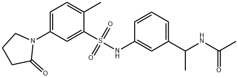 N-[1-[3-[[2-methyl-5-(2-oxopyrrolidin-1-yl)phenyl]sulfonylamino]phenyl]ethyl]acetamide Struktur