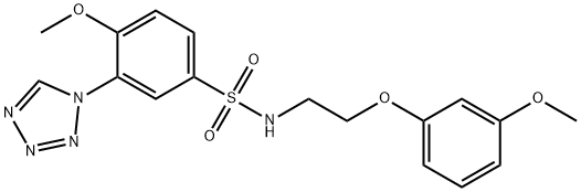 4-methoxy-N-[2-(3-methoxyphenoxy)ethyl]-3-(tetrazol-1-yl)benzenesulfonamide Struktur