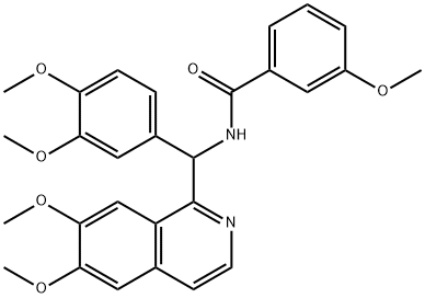 N-[(6,7-dimethoxyisoquinolin-1-yl)-(3,4-dimethoxyphenyl)methyl]-3-methoxybenzamide Struktur