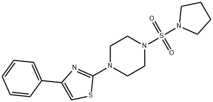 4-phenyl-2-(4-pyrrolidin-1-ylsulfonylpiperazin-1-yl)-1,3-thiazole Struktur