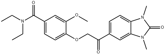 4-[2-(1,3-dimethyl-2-oxobenzimidazol-5-yl)-2-oxoethoxy]-N,N-diethyl-3-methoxybenzamide Struktur