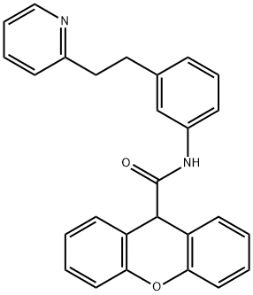 N-[3-(2-pyridin-2-ylethyl)phenyl]-9H-xanthene-9-carboxamide Struktur