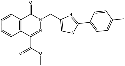 methyl 3-[[2-(4-methylphenyl)-1,3-thiazol-4-yl]methyl]-4-oxophthalazine-1-carboxylate Struktur