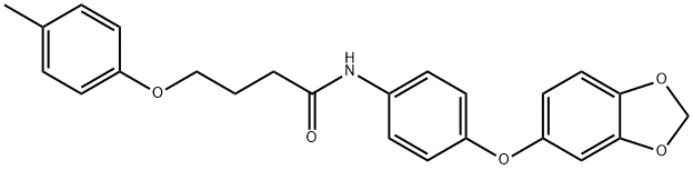 N-[4-(1,3-benzodioxol-5-yloxy)phenyl]-4-(4-methylphenoxy)butanamide Struktur