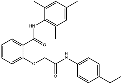 2-[2-(4-ethylanilino)-2-oxoethoxy]-N-(2,4,6-trimethylphenyl)benzamide Struktur