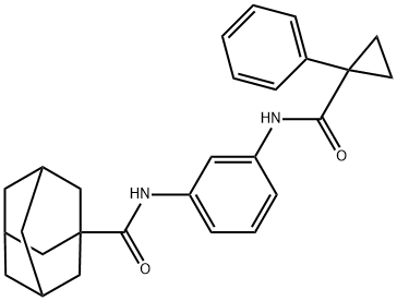 N-[3-[(1-phenylcyclopropanecarbonyl)amino]phenyl]adamantane-1-carboxamide Struktur