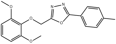 2-[(2,6-dimethoxyphenoxy)methyl]-5-(4-methylphenyl)-1,3,4-oxadiazole Struktur