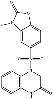 3-methyl-5-[(3-oxo-2,4-dihydroquinoxalin-1-yl)sulfonyl]-1,3-benzoxazol-2-one Struktur