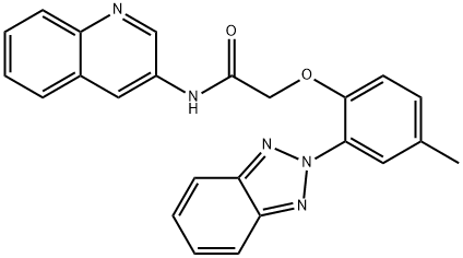 2-[2-(benzotriazol-2-yl)-4-methylphenoxy]-N-quinolin-3-ylacetamide Struktur