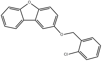 2-[(2-chlorophenyl)methoxy]dibenzofuran Struktur