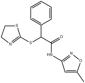 2-(4,5-dihydro-1,3-thiazol-2-ylsulfanyl)-N-(5-methyl-1,2-oxazol-3-yl)-2-phenylacetamide Struktur