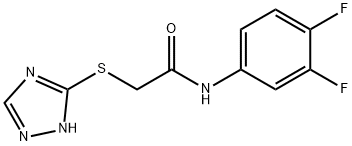 N-(3,4-difluorophenyl)-2-(1H-1,2,4-triazol-5-ylsulfanyl)acetamide Struktur