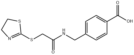 4-[[[2-(4,5-dihydro-1,3-thiazol-2-ylsulfanyl)acetyl]amino]methyl]benzoic acid Struktur