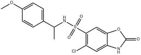 5-chloro-N-[1-(4-methoxyphenyl)ethyl]-2-oxo-3H-1,3-benzoxazole-6-sulfonamide Struktur