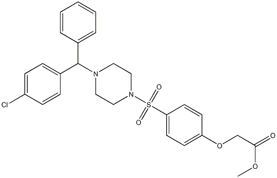 methyl 2-[4-[4-[(4-chlorophenyl)-phenylmethyl]piperazin-1-yl]sulfonylphenoxy]acetate Struktur