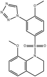 8-methoxy-1-[4-methoxy-3-(tetrazol-1-yl)phenyl]sulfonyl-3,4-dihydro-2H-quinoline Struktur