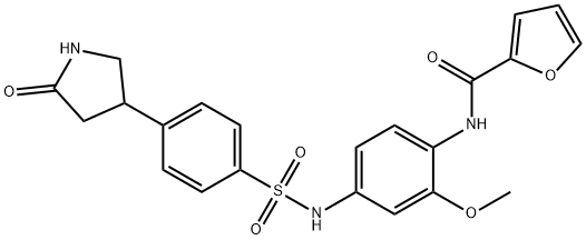 N-[2-methoxy-4-[[4-(5-oxopyrrolidin-3-yl)phenyl]sulfonylamino]phenyl]furan-2-carboxamide Struktur