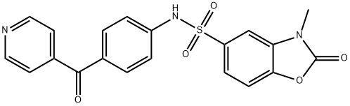 3-methyl-2-oxo-N-[4-(pyridine-4-carbonyl)phenyl]-1,3-benzoxazole-5-sulfonamide Struktur