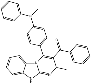 [2-methyl-4-[4-(N-methylanilino)phenyl]-2,10-dihydropyrimido[1,2-a]benzimidazol-3-yl]-phenylmethanone Struktur