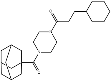 1-[4-(adamantane-1-carbonyl)piperazin-1-yl]-3-cyclohexylpropan-1-one Struktur