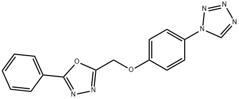 2-phenyl-5-[[4-(tetrazol-1-yl)phenoxy]methyl]-1,3,4-oxadiazole Struktur