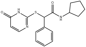 N-cyclopentyl-2-[(6-oxo-1H-pyrimidin-2-yl)sulfanyl]-2-phenylacetamide Struktur