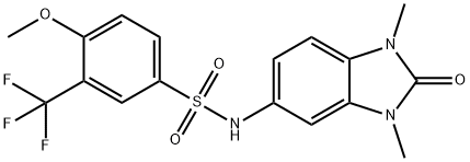 N-(1,3-dimethyl-2-oxobenzimidazol-5-yl)-4-methoxy-3-(trifluoromethyl)benzenesulfonamide Struktur