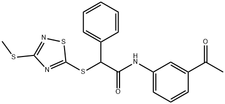 N-(3-acetylphenyl)-2-[(3-methylsulfanyl-1,2,4-thiadiazol-5-yl)sulfanyl]-2-phenylacetamide Struktur