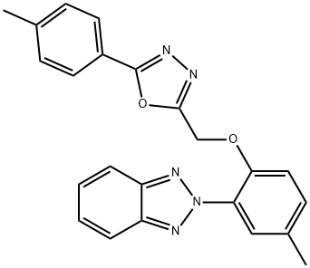 2-[[2-(benzotriazol-2-yl)-4-methylphenoxy]methyl]-5-(4-methylphenyl)-1,3,4-oxadiazole Struktur