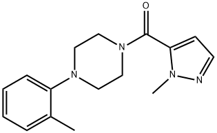 [4-(2-methylphenyl)piperazin-1-yl]-(2-methylpyrazol-3-yl)methanone Struktur