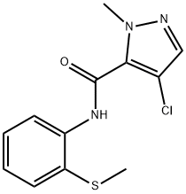 4-chloro-2-methyl-N-(2-methylsulfanylphenyl)pyrazole-3-carboxamide Struktur