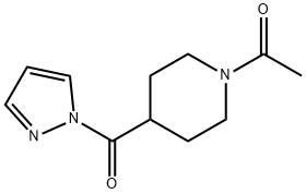 1-[4-(pyrazole-1-carbonyl)piperidin-1-yl]ethanone Struktur