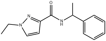 1-ethyl-N-(1-phenylethyl)pyrazole-3-carboxamide Struktur