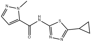 N-(5-cyclopropyl-1,3,4-thiadiazol-2-yl)-2-methylpyrazole-3-carboxamide Struktur