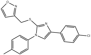 3-[[4-(4-chlorophenyl)-1-(4-methylphenyl)imidazol-2-yl]sulfanylmethyl]-1,2-oxazole Struktur