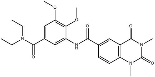 N-[5-(diethylcarbamoyl)-2,3-dimethoxyphenyl]-1,3-dimethyl-2,4-dioxoquinazoline-6-carboxamide Struktur