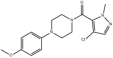 (4-chloro-2-methylpyrazol-3-yl)-[4-(4-methoxyphenyl)piperazin-1-yl]methanone Struktur