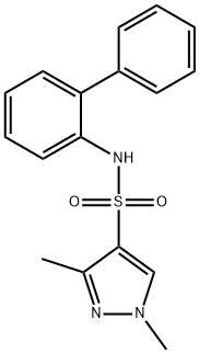 1,3-dimethyl-N-(2-phenylphenyl)pyrazole-4-sulfonamide Struktur