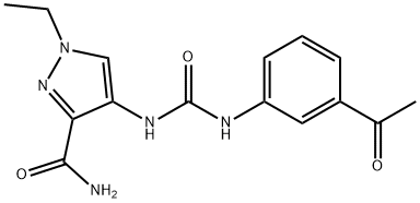 4-[(3-acetylphenyl)carbamoylamino]-1-ethylpyrazole-3-carboxamide Struktur