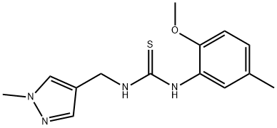 1-(2-methoxy-5-methylphenyl)-3-[(1-methylpyrazol-4-yl)methyl]thiourea Struktur