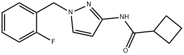 N-[1-[(2-fluorophenyl)methyl]pyrazol-3-yl]cyclobutanecarboxamide Struktur