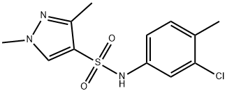 N-(3-chloro-4-methylphenyl)-1,3-dimethylpyrazole-4-sulfonamide Struktur